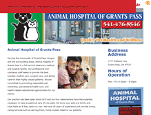 Tablet Screenshot of animalhospitalgrantspass.com